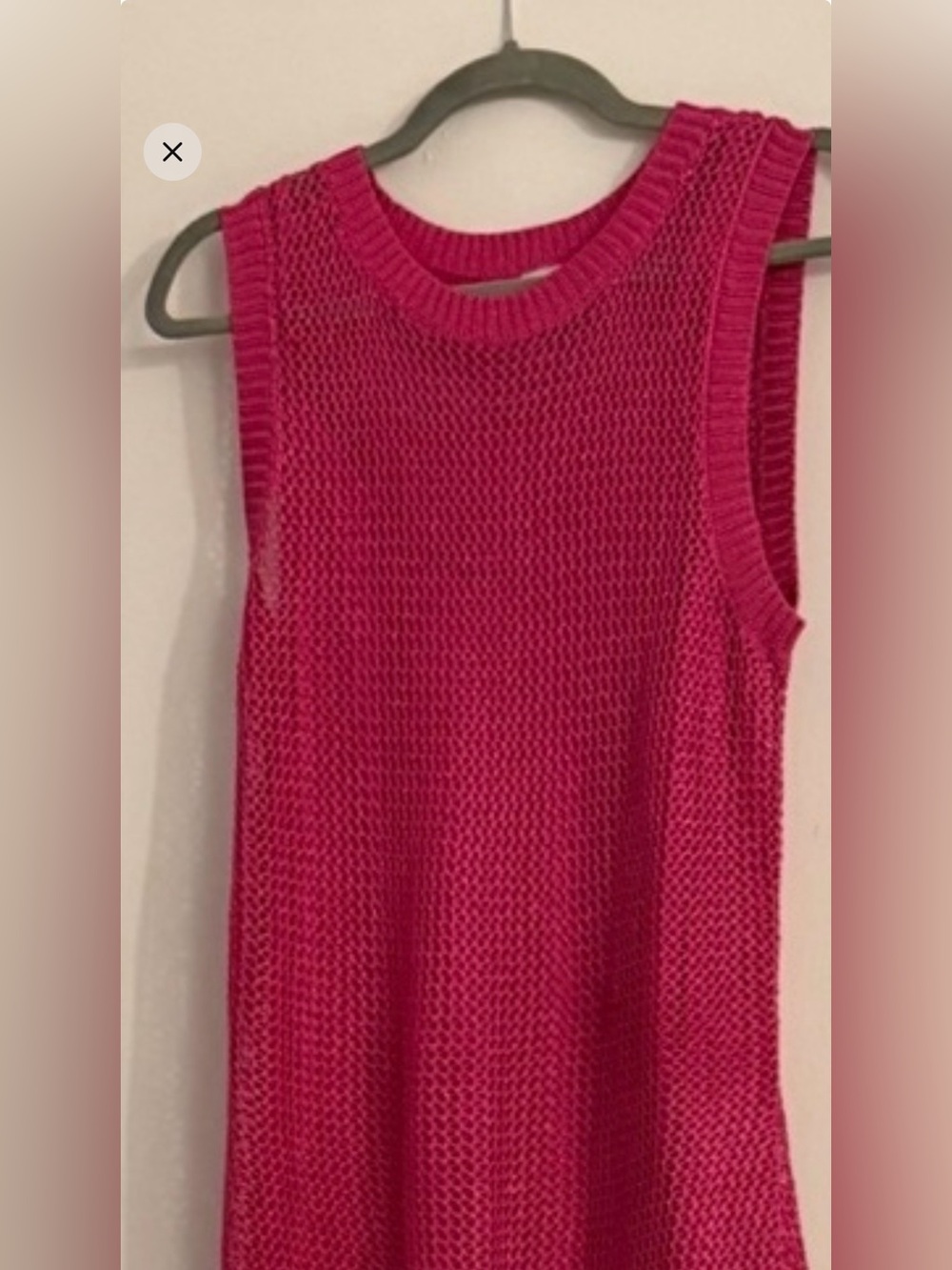 a new day Bright Fuchsia Open-Knit tank dress